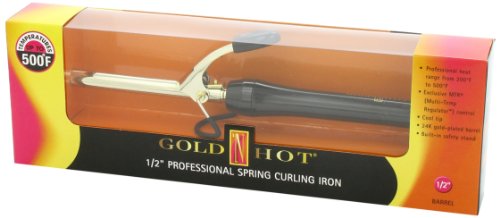 Gold 'N Hot Professional Spring-Grip Curling Iron, 1/2 Inch