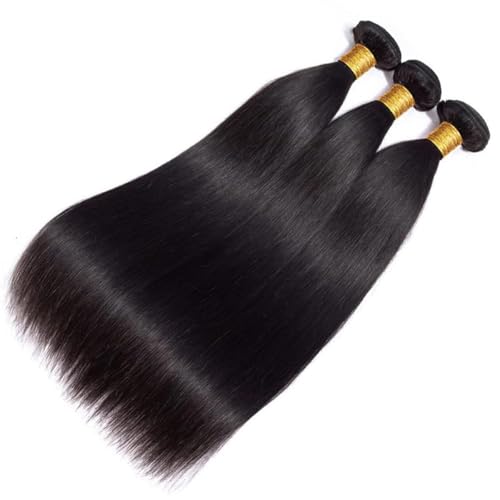 JTMMP Human Hair Bundles 16 18 20 inch Straight Bundles Unprocessed Brazilian Virgin Straight Human Hair Bundles Deals Extensions Weave Human Hair Natural Color for Woman