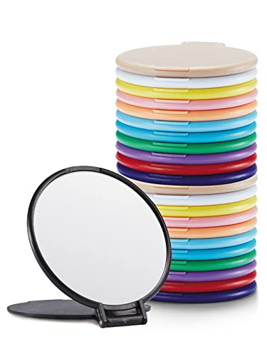 Getinbulk Compact Mirror Bulk, Round Makeup Mirror for Purse, Set of 24 (12-Color)