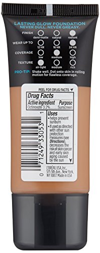 L'Oréal Paris Infallible Pro-Glow Foundation, Creme Cafe, 1 fl. oz.