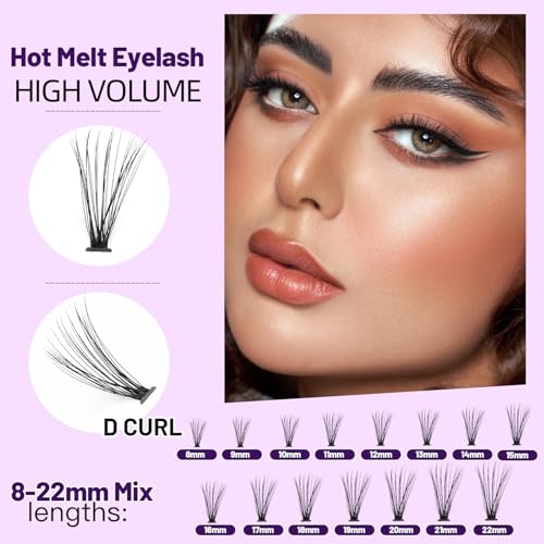 Bodermincer 20D 8-20mm To Choose 8-10-12-14mm MIX/14-16-18-20mm MIX rofessional Makeup Individual Cluster Eyelashes Grafting Fake False Eyelashes Eyelash Extension Individual Eyelash Bunche (20D-15mm)