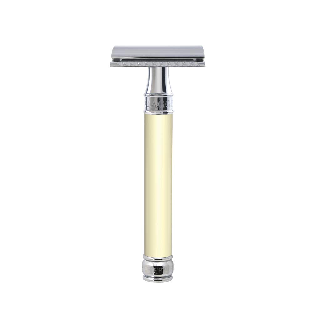 Edwin Jagger DE Safety Razor, Extra Long' Handle, Ivory