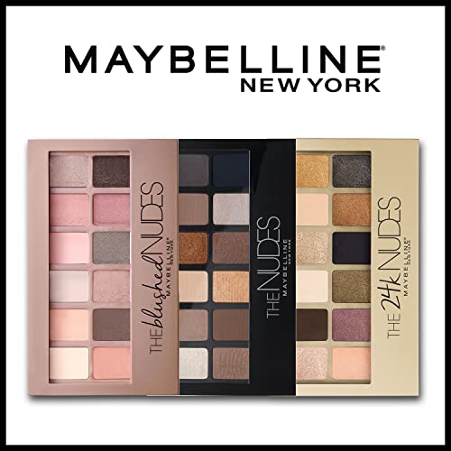 Maybelline The 24K Nudes Gold Eyeshadow Palette Makeup, 12 Pigmented Matte & Shimmer Shades, Blendable Powder, 1 Count