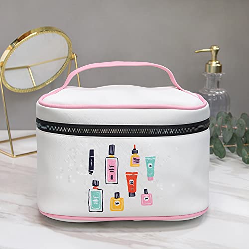 Studio Oh! OCS Designs Cosmetic Bag - Potions and Lotions Train Case for Travel Size Toiletries - Storage for Makeup, Brushes, & Accessories with Full Zip Closure