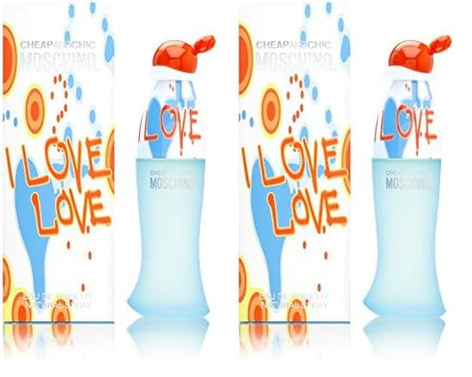 MOSCHINO I Love Love Cheap and Chic For Women. Eau De Toilette Spray 1.7 Ounces (Pack of 2)