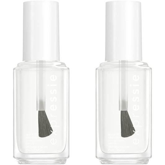 Essie expressie, Quick-Dry Nail Polish, 8-Free Vegan, Clear, Always Transparent, 0.33 fl oz (Pack of 2)