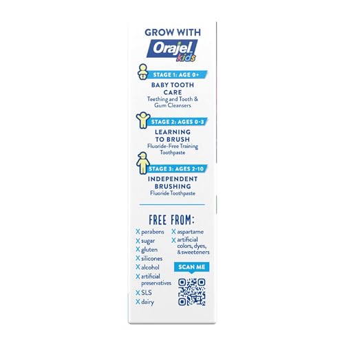 Orajel Kids Paw Patrol Fluoride-Free Training Toothpaste, Natural Fruity Fun Flavor, 1 Pediatrician Recommended, 1.5oz Tube (Pack of 2)