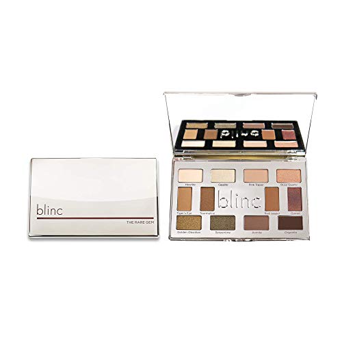 blinc Rare Gem Eyeshadow Palette, Long-Lasting, Creamy, Blendable and Pigmented Matte, Shimmer and Metallic Eyeshadows, Gluten-Free and Cruelty-Free, 1.1g / 0.04 Oz x 12