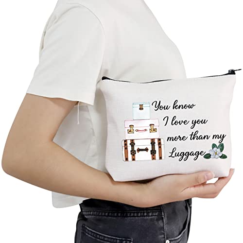 POFULL Inspired Gift You Know I Love You More than my Luggage Cosmetic Bag For Women (Black You know Bag)