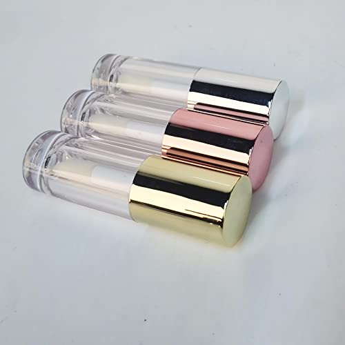 COSIDEA 14pcs Empty 6ml big brush Chunky lip gloss tubes for DIY lip gloss,Gold Large doe foot wand lipgloss containers