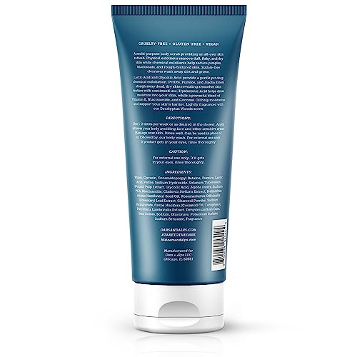 Oars + Alps Superfoliant Body Scrub, Dermatologist Tested and Made with Clean Ingredients, Contains Niacinamide and Coconut Oil, 8 Fl Oz