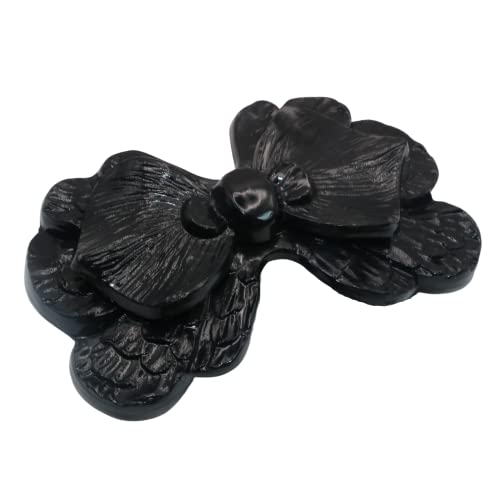 Parcelona French Large Petal 3.5" Celluloid Women Hair Barrette Clip(Black)