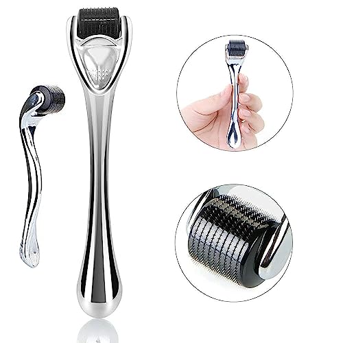 Derma Roller for Beard - Diougens Lee 540 Titanium Microneedling Roller for Face Body - with Storage Case