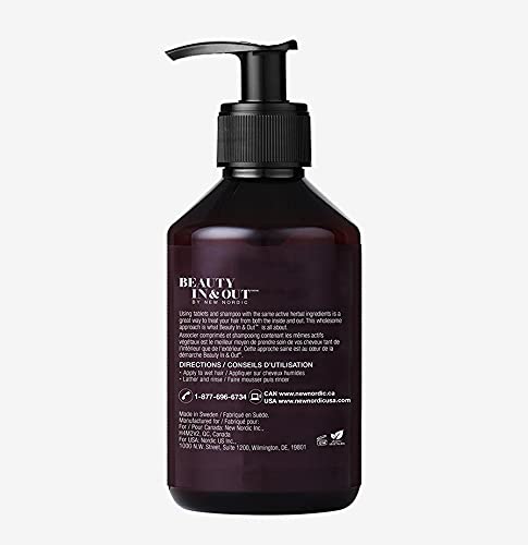 New Nordic Hair Volume Shampoo, A Rich, Herbal Recipe for Weightless, Thicker, Volumizing, Fuller Hair, Vegan & Formulated with Clean Ingredients, 8.5 Fl Oz