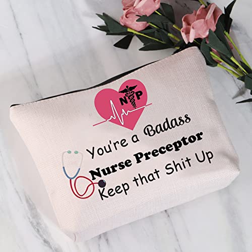 JYTAPP Nurse Appreciation Gifts for NP Makeup Bag Nurse Preceptor Gifts You’re a Badass Nurse Preceptor Keep that Shit Up Makeup Bag Preceptor Thank You Gift