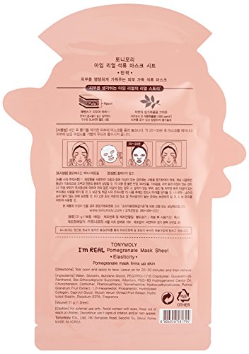 TONYMOLY I'm Real Pomegranate Mask Sheet, 10 Count