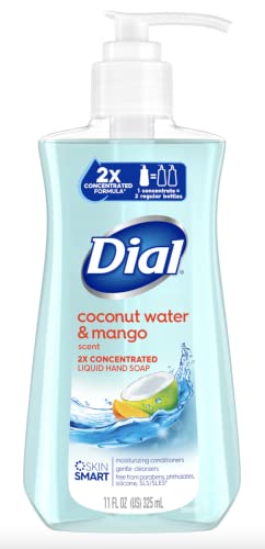 Dial 2X Concentrated Liquid Hand Soap, Coconut Water & Mango 3/11 fl oz bundle