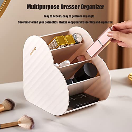 Makeup Brush Holder Organizer, Large Capacity 4 Slot Makeup Organizer for Vanity,Bathroom,Desk Storage Container,Cosmetic Display cases (White)