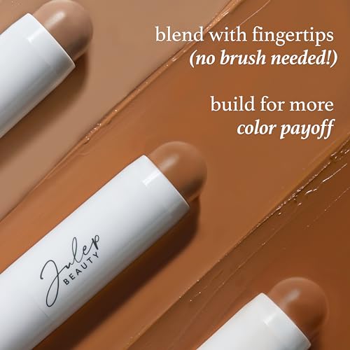 Julep Skip The Brush Cream to Powder Blush Stick - Sweet Peach - Blendable and Buildable Color - 2-in-1 Blush and Lip Makeup Stick