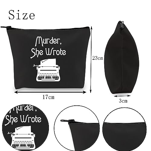 POFULL Murder TV Show inspired Gift Jessica Fletcher Fan Gift Murder Cosmetic Bag (Black She Wrote Bag)