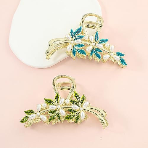 Eddie Munson Flower Leaf Hair Claw Clips Set for Women Girls-Butterfly Metal Large Hairpin Claw Clips-Hair Accessories for Thin Thick Hair Long Short Hair for Girls Women (3 PCS Butterfly+Flower+Leaf)