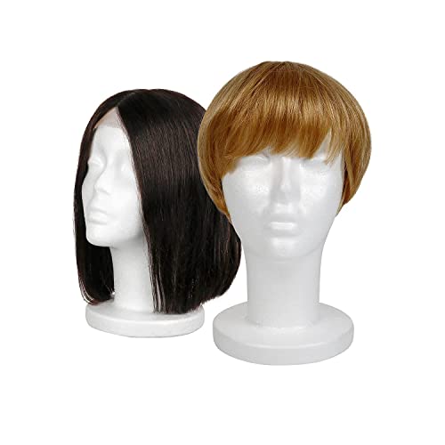 STUDIO LIMITED 11.4 INCH (1 PACK) (NEW) Model Styrofoam Mannequin Head, White Foam Wig, Arts, Craft, DIYs Head Display Hats and Hairpieces, Mask - for Home, Salon and Travel