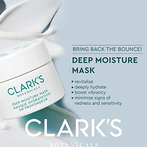 Clark's Botanicals Deep Moisture Mask, Target Dryness, Redness & Inflammation, Stimulate Collagen Production, All Skin Types, 2-in-1 Moisturizer & Invisible Mask, 1.7 Oz