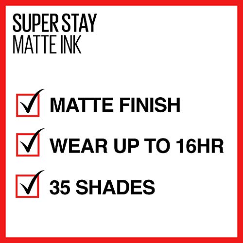 Maybelline Super Stay Matte Ink Liquid Lipstick Makeup, Long Lasting High Impact Color, Up to 16H Wear, Self-Starter, Light Red, 1 Count