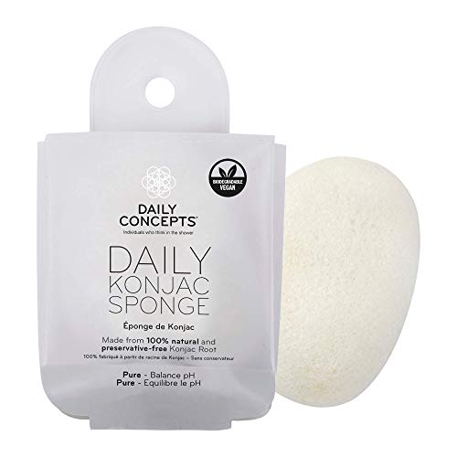 DAILY CONCEPTS Daily Konjac Sponge, Pure, White