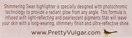 Pretty Vulgar Shimmering Swan Powder Highlighter, Shimmer Highlighting Powder for Face and Body, Gluten-Free and Cruelty-Free, Glimmers Of BS, 6g / 0.2 Oz