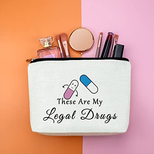 2PCS Nurse Practitioner Gifts Makeup Bags Occupational Therapy Therapist Gifts Thank You Gift for Nurse Doctor Gift Medicine Cosmetic Pill Bag Patient Birthday Gifts for Women Mom Sisters Daughter