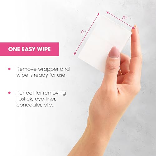 Diamond Wipes Face Cleansing and Waterproof Makeup Remover Wipes, Case of 500 Wipes, Alcohol Free Wipes with Vitamin E