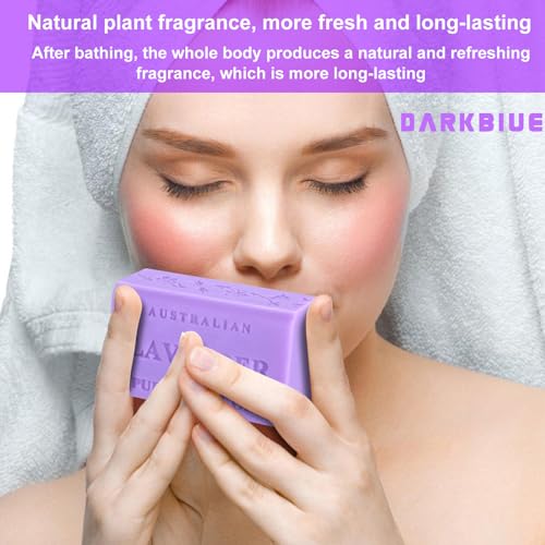 Darkblue-Australian natural soap bar:bath soap bars;body soap bars;great scent(fragrance smell);cleansing well;skin feeling soft;wash hair;shea moisture soap bars;lavender bar soap(Essential Lavender)