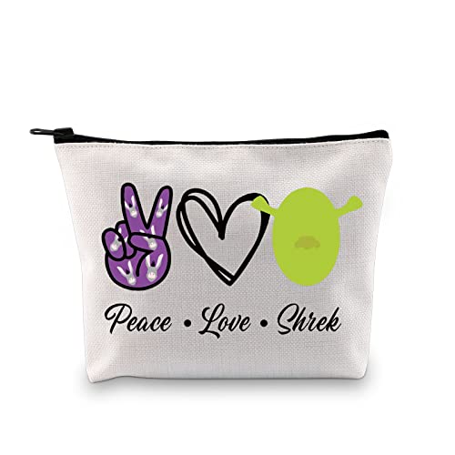 VAMSII Monster Sher k Musical Gifts Musical Theatre Makeup Bag Peace Love Shre k Shrekk Party Treat Bag (BLK-Peace L Shrek)