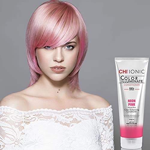 CHI Color Illuminate Conditioner, Helps Maintain Fresh Color In Natural & Color-Treated Hair, Sulfate, Paraben, & Cruelty-Free, Neon Pink, 8.5 Oz