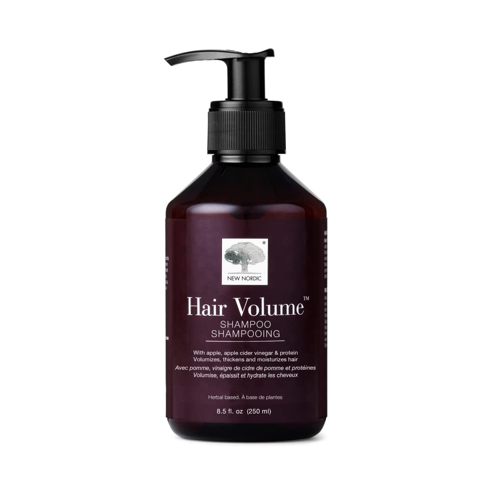 New Nordic Hair Volume Shampoo, A Rich, Herbal Recipe for Weightless, Thicker, Volumizing, Fuller Hair, Vegan & Formulated with Clean Ingredients, 8.5 Fl Oz