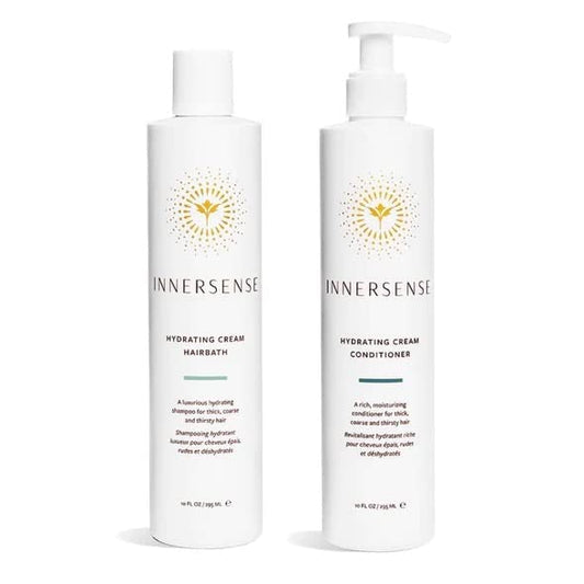 INNERSENSE Organic Beauty - Natural Hydrating Hairbath Shampoo + Hydrating Cream Conditioner | Non-Toxic, Cruelty-Free, Clean Haircare (10oz)