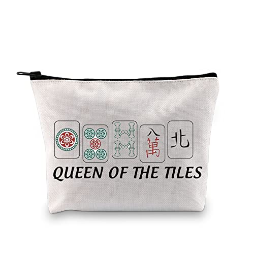 GJTIM Mahjong Cosmetic Bag Queen Of The Tiles Mahjong Board Game Storage Bag for Mahjong Lover (Tiles Queen Bag)