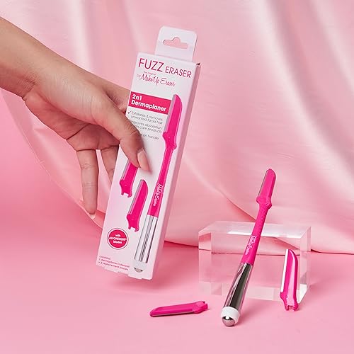 Fuzz Eraser by The Original MakeUp Eraser, 2-in-1 Dermaplaning Facial Razors and Cooling Eye Roller, Tool for Exfoliation, Hair Removal, Face Massage