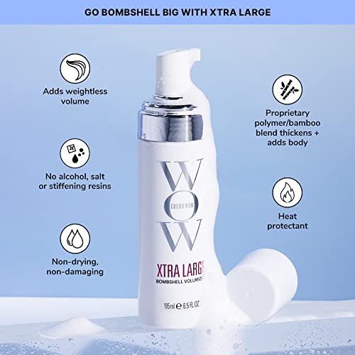 COLOR WOW Long-Lasting Blow Dry Bundle – Blowouts that last for days; Go big with Xtra Large Volumizer and go frizz-free with Dream Coat anti-frizz spray; heat protection.