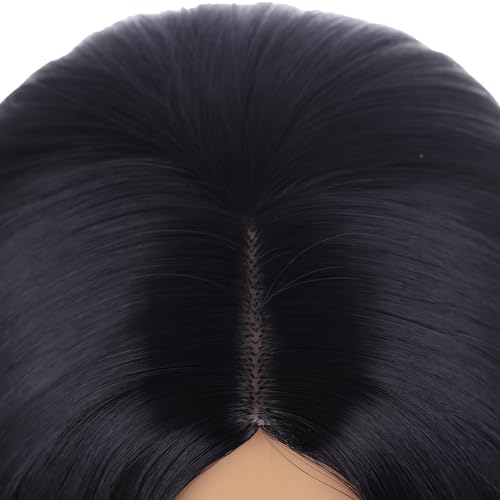 WAVELNM Black Wig Black Bob Wig Short Black Straight Wig Black Wig for Women Girls