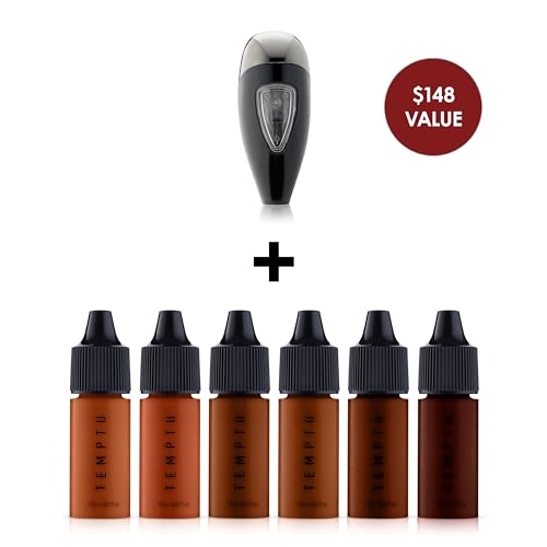 TEMPTU Perfect Canvas Hydra Lock Airbrush Foundation Starter Set, Tan/Deep & Airpod Pro Cartridge Bundle