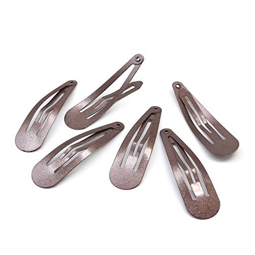 Dofash 20Pcs 5CM/2IN Metal Brown Snap Hair Clips for Women Small Hair Clips for thick Hair Barrettes Hair Clups Hair Accessories for Women (Brown)