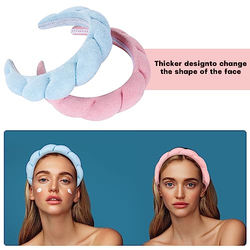 ETVOL Skincare Headband for Washing Face,Sponge Terry Cloth Spa Headband for Makeup Remove Shower Hair Accessories with Claws set Headbands for Women Girl