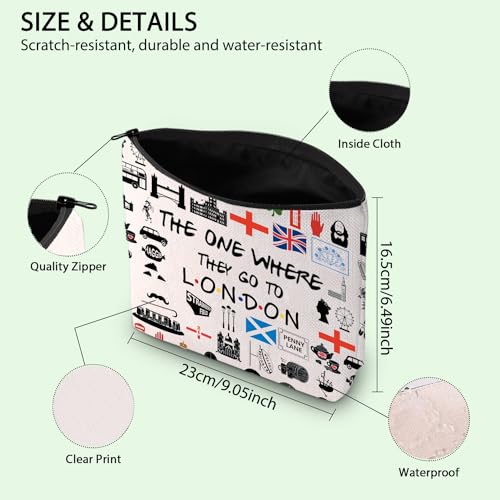 FOTAP London Trip Makeup Bag UK Travel Vacation Gifts London Skyline Travel Bag London England Cosmetic Bag Welcome Bag Housewarming Gift (London)