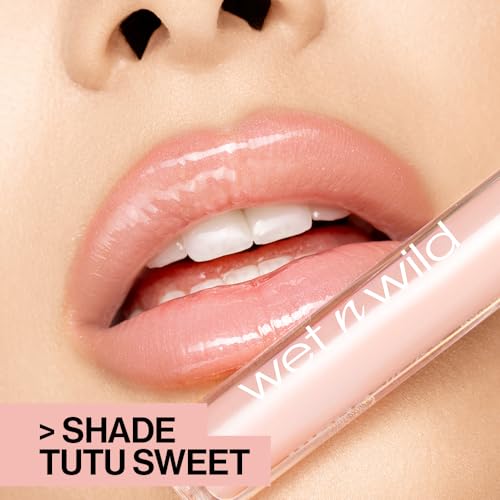 wet n wild MegaSlicks Lip Gloss, Ultra-Glossy, Vitamin-E Enriched, Ultra-Gloss High Shine Moisturizing, Cruelty-Free & Vegan - Rasp-berry Voice