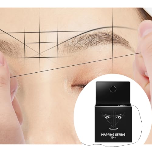 ATOMUS Eyebrow Mapping String 6pcs Pre-inked 10m(32ft) Microblading String for Brow Marking Measuring String for Eyebrow Makeup (Black)