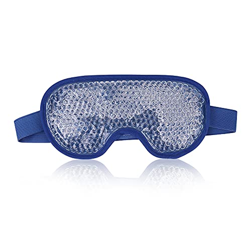 NEWGO Cooling Eye Mask Eye Ice Pack Cold Eye Mask for Puffy Eyes, Post Eye Surgery, Tired Eyes, Reusable Gel Eye Mask for Dark Circles, Migraines, Stress Relief, Itchy Eyes - Navy Blue