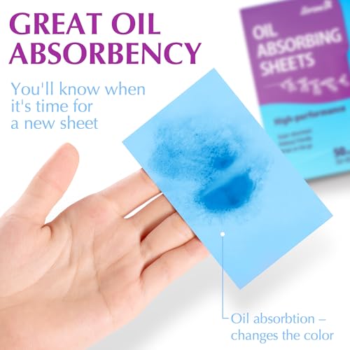 Premium Oil Absorbing Sheets for Face - 6 pack (300 sheets) - Makeup Friendly Oil Blotting Sheets for Face - Blotting Papers for Face with Oily Skin