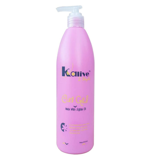 KALIVE Curl Gel 16 oz for Curly Hair, Defines All Hair Types - Curls, Waves, Natural or Permed Textures for Women